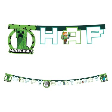 Minecraft Happy Birthday Die-Cut Paper Banner