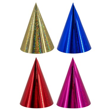 Holographic Cone Hats, Multicolour