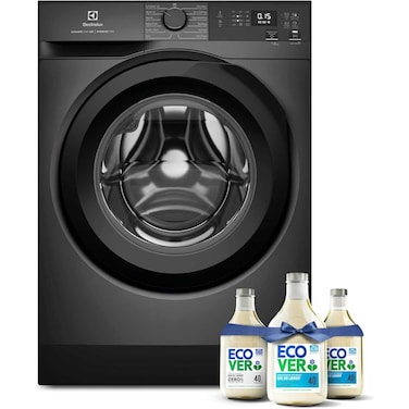 Electrolux 8KG Eco Inverter High Efficiency Motor Front Load Washing Machine, 1200 RPM &amp; 5 Star Rating, 12 Programs includes FULL LOAD 45Minutes WASH, ULTIMATECARE300, EWF8024D3SC + Free 6 Months Supply of Ecover Laundry Detergent