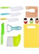 Safe Knife Set for Cooking, 11 Pcs Toddler Kitchen Tools with Wooden Knife, Plastic Serrated Knives, Crinkle Cutter, Peeler, Cutting Board, Fruit Shape Cutters for Kids Learning