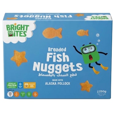 Bright Bites Breaded Fish Nuggets Alaska Pollock, 250g