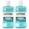 Listerine Zero Alcohol Milder Taste Daily Mouthwash Super Saver Pack, Cool Mint, 500ml Pack of 2