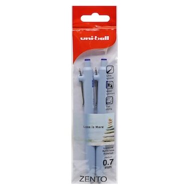 Uni-ball Zento 0.7mm Blue Rollerball, 2 PCS