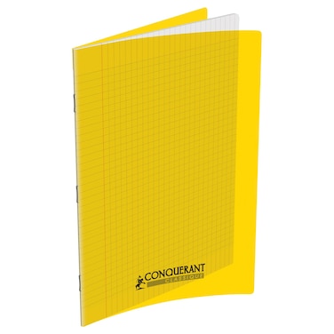 Conquerant Classique Seyes Yellow Laminated Cover A4 Notebook, 96 Pages