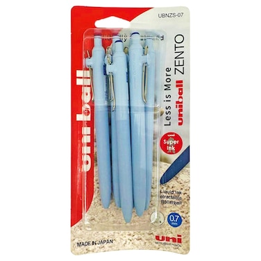 Uni-ball Zento 0.7mm Liquid Blue Ink Roller Ball Pen, 8 PCS