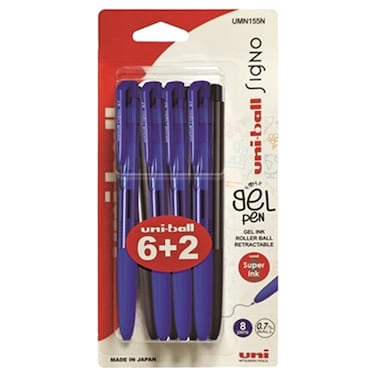 Uni-ball Signo 0.7mm Gel Ink Roller Ball Pen, 8 PCS