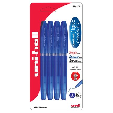 Uni-ball Signo Gel Stick 0.7mm Gel Ink Roller Ball Pen, 6 PCS