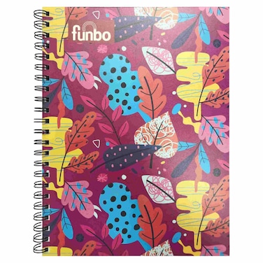 Funbo Flora Leaf Design A4 Notebook, 80 Sheet