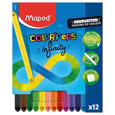 Maped Colour' Peps Infinity Colour Pencils, 12 PCS