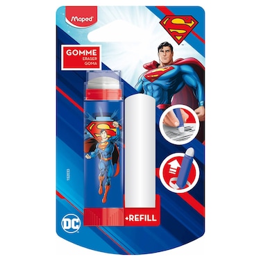 مابد سوبرمان ممحاة  مع علبة إعادة تعبئة، قطعة واحدة