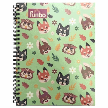 فنبو حيوانات لطيفة دفتر تصميم مقاس A4، 80 ورقة