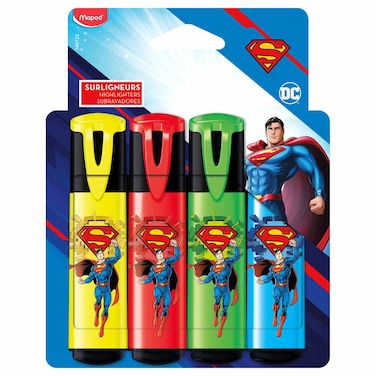 Maped Superman Highlighter, 4 PCS