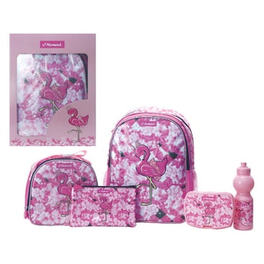Nomad Flamingo Printed 5-in-1 Primary Backpack Set, 16inch
