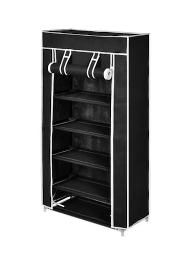 5-Shelves Multipurpose Adjustable Collapsible Shoe Rack Multicolour 90x60x30cm