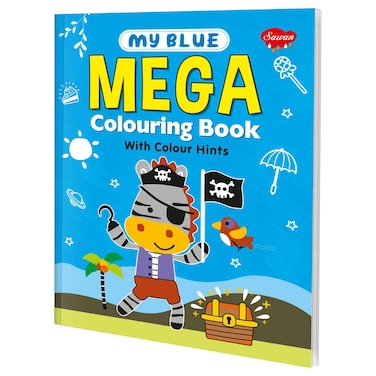 Sawan My Blue Mega Colouring Book With Colour Hints