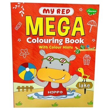 ساوان ماي راد ميغا كتاب  التلوين الأحمر الكبير  مع توجيهات الألوان