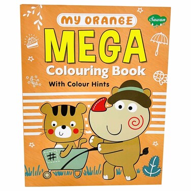 Sawan My Orange Mega Colouring Book With Colour Hints