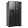 Samsung, 615L, AI Side by Side Refrigerator, Black, RS90F64D1FA