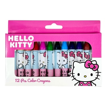 Sanrio Hello Kitty Printed Crayons Set, 12 PCS