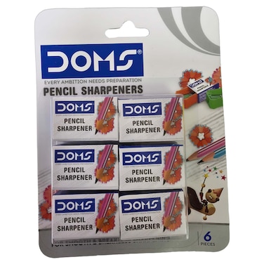 Doms Pencil Sharpeners Blister, 6 PCS