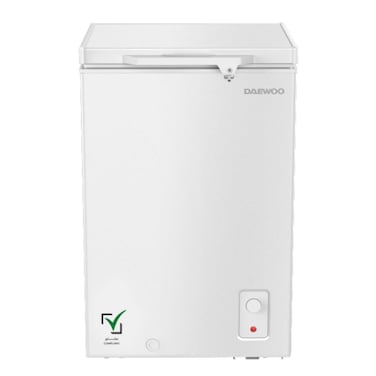 Daewoo 95 Litre Chest Freezer , Single Door with storage basket, High Efficiency Cooling, Adjustable Temperature, Freezer to fridge convertible option , White , DCF,150 , 1 Year Warranty.