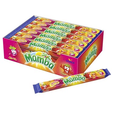 مامبا حلوى مطاطية بنكهة الكولا والفواكه 106 غرام، حزمة من 24