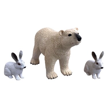 Wenno Animal Planet Ocean Polar Bear and Arctic Hares in Open Touch Box, 3 Years+, 3 PCS