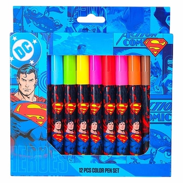 Warner Bros. Superman Printed Marker Pen, 12 PCS