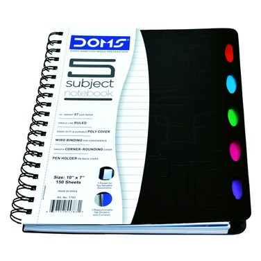 دومز دفتر ملاحظات B5 5 مواضيع 1783 150 ورقة 10 × 7 بوصة