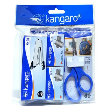 Kangaro Number 10 Stapler with Staple Pins Box, 2 PCS and Scissor