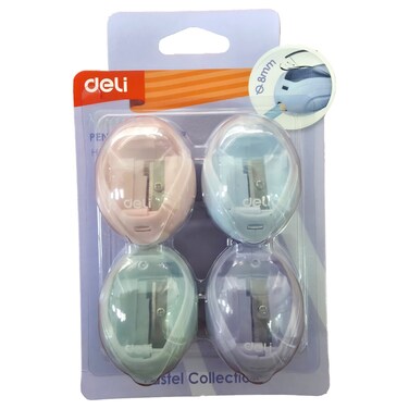 Deli Pastel Collection Pencil Sharpener, 4 PCS