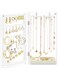MAKINGTEC Acrylic Jewelry Holder Organizer Box, Necklace Organizer Earring Holder Stand, Rotating 24 Hooks Clear Hanging Rack Storage Tree Display with Velvet Tray For Bracelets Rings, Gift for Her