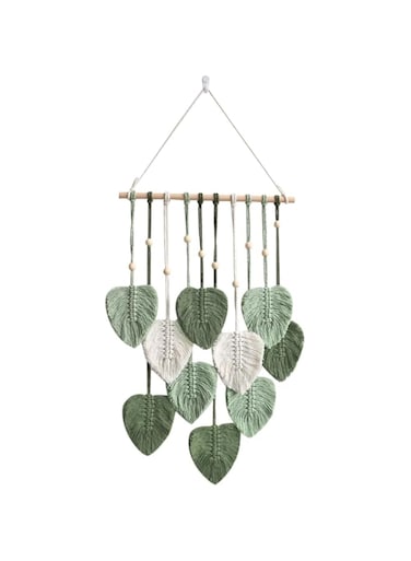 YELIKIT Macrame Wall Hanging Tapestry Boho Decorative Chic Tapestry Art Woven Leaves Hand Woven Wall Decoration Tapestry for Living Room, Bedroom, Wedding Decor Gifts