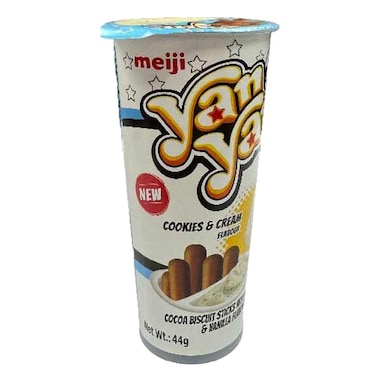 Yan Yan Cookies and Cream Flavour Cocoa Biscuit Sticks, 44g