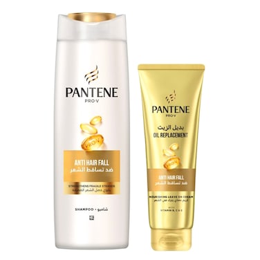 Pantene Pro-V Anti Hair Fall Shampoo and Pro-V Anti Hair Fall Oil Replacement, 400ml+275ml