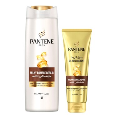 Pantene Pro-V Milky Damage Repair Shampoo and Pro-V Milky Damage Repair Oil Replacement, 400ml+275ml
