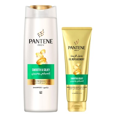 Pantene Pro-V Smooth and Silky Shampoo and Pro-V Smooth and Silky Oil Replacement, 400ml+275ml