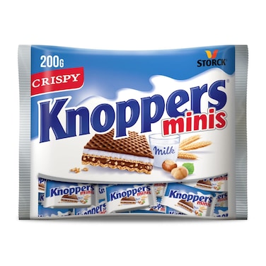 Knoppers Minis Crispy Wafer Milk and Hazelnut Snack Bites, 200g