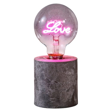 Battery Operated Love Table Lamp, Pink