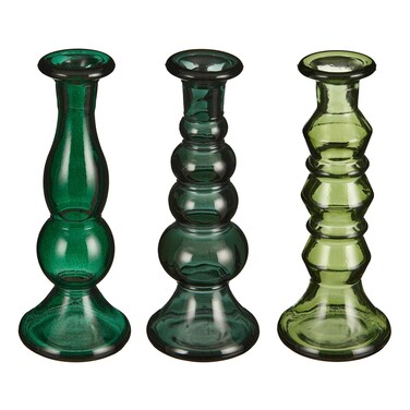 حامل شموع بنمط حواء من الزجاج المعاد تدويره