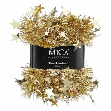 ميكا زينة إكليل لامعة، 270 سم - لون الشمبانيا