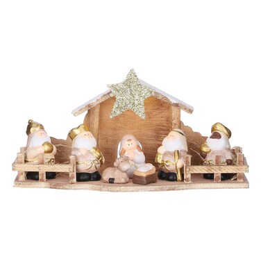 Battery-Operated Nativity Set, Cream