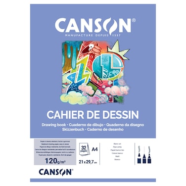 Canson Card Cover A4 Drawing Book, 32 Pages, 120 g/m&sup2;