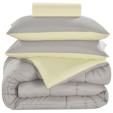 Valentini Comforter Set, Light Grey, 160x220cm