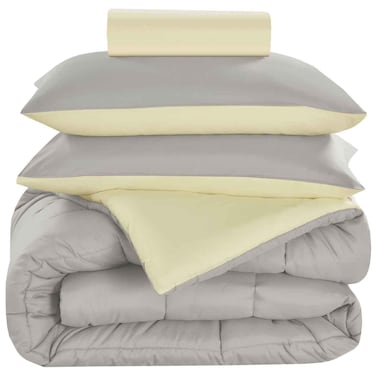 Valentini Comforter Set, Light Grey, 260x240cm
