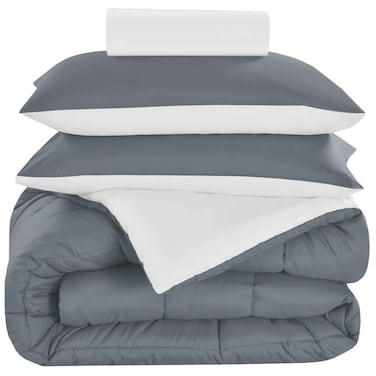 Valentini Comforter Set, Dark Grey, 160x220cm