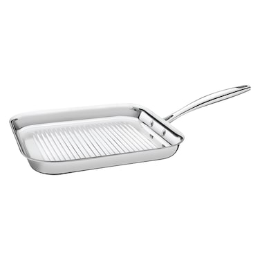 Tramontina Grano, Stainless Steel Grill Skillet, TecnoHeat, 3 Ply, 28cm