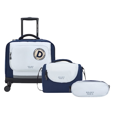 Delsey Back To School 2025 Trolley, Lunch Bag and Pencil Case Set, Navy, 3 PCS