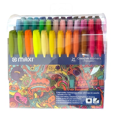 Maxi Permanent Creative Markers, 36 PCS
