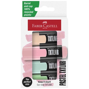 Faber-Castell Mini Highlighter Set, Pastel Assorted, 4 PCS